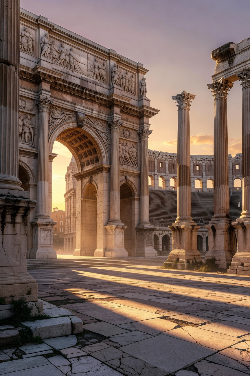 Large high-resolution book cover of The Echoes of Antiquity featuring grand Roman architecture