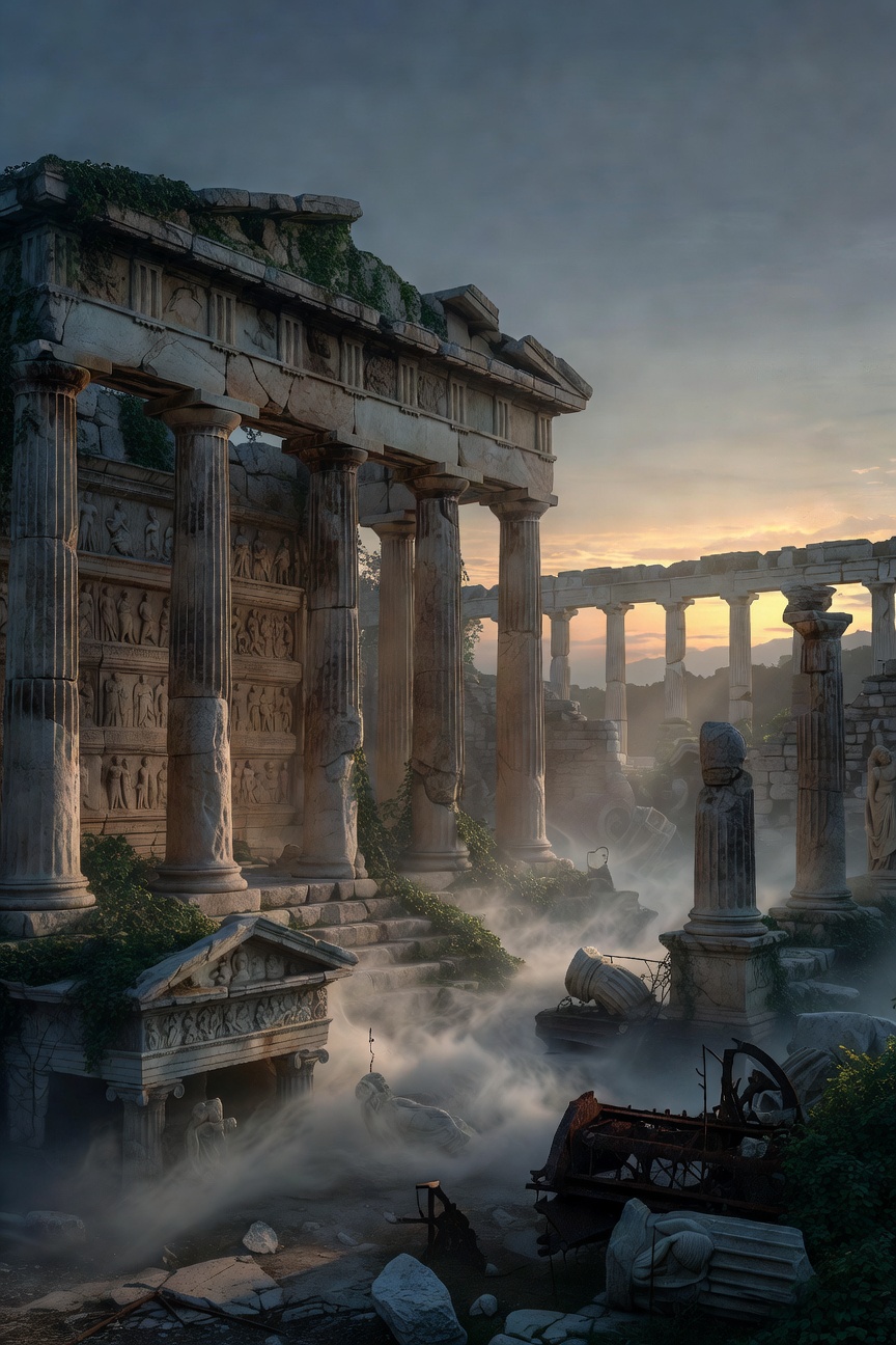 Book cover for The Echoes of Antiquity featuring classic architecture